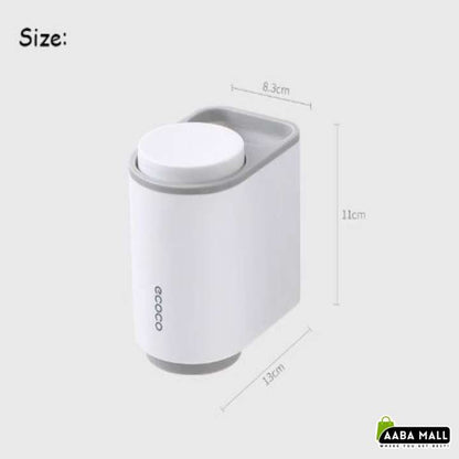 ECOCO grey toothbrush holder with cup wall mounted bathroom organizer for toothbrush, toothpaste and bathroom accessories storage