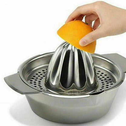 Easy to clean stainless steel citrus press for kitchen