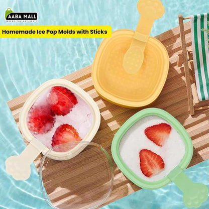 Pack of 2 - Ecoco Homemade Ice Pop Molds with Sticks | Easy Release Dessert Maker | Reusable Stackable Holders for Kitchen Indoor