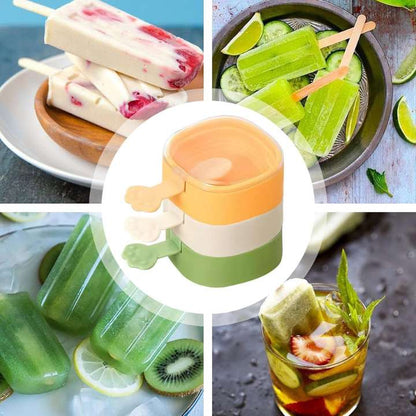 Pack of 2 - Ecoco Homemade Ice Pop Molds with Sticks | Easy Release Dessert Maker | Reusable Stackable Holders for Kitchen Indoor