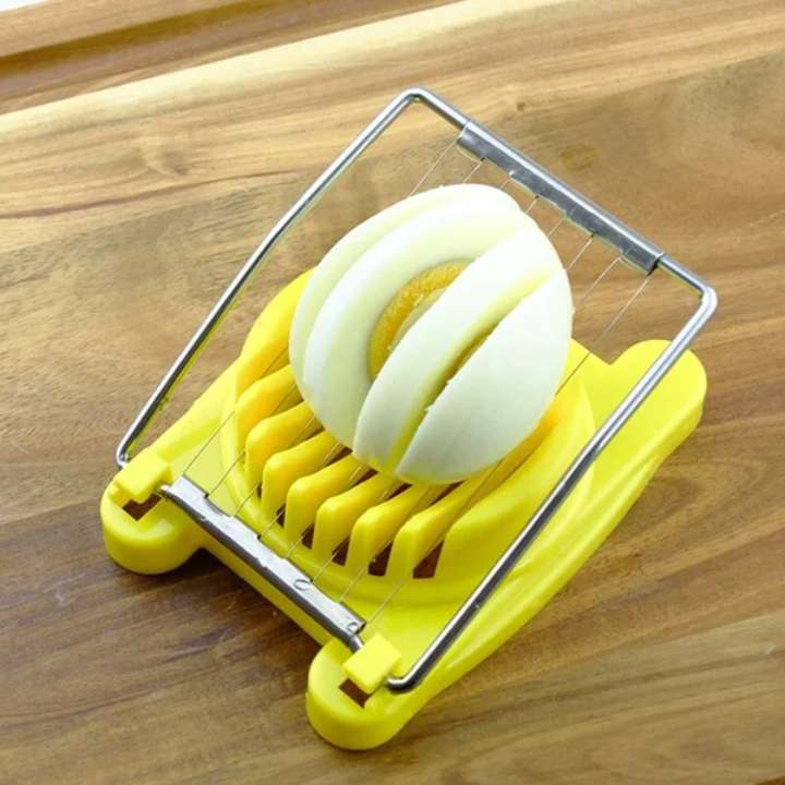 Multi-Function Egg Slicer Cutter with Stainless Steel Wires - Boiled Egg Slicer, Fruit Slicer, Mushroom Cutter, Kitchen Food Chopper Tool