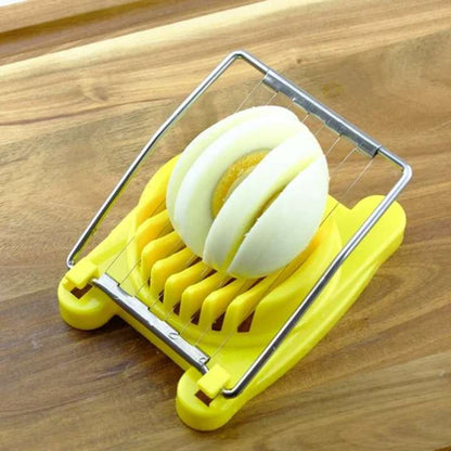 Multi-Function Egg Slicer Cutter with Stainless Steel Wires - Boiled Egg Slicer, Fruit Slicer, Mushroom Cutter, Kitchen Food Chopper Tool