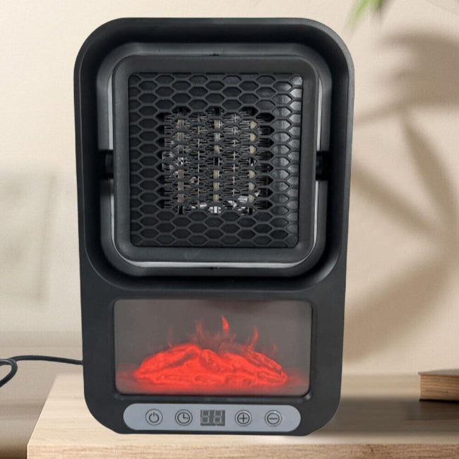 Electric fan heater with remote control and 2-speed setting, portable spot heater for office desk and indoor room use
