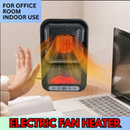 Electric fan heater with remote control and 2-speed setting, portable spot heater for office desk and indoor room use