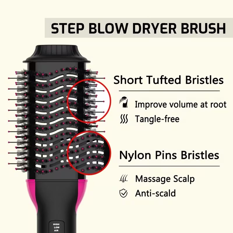 electric one step hot air styling brush curling straightening tool