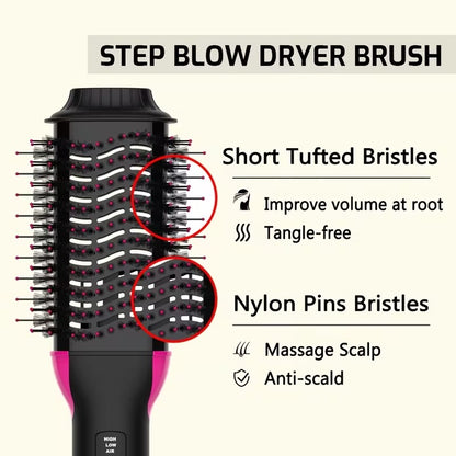 electric one step hot air styling brush curling straightening tool