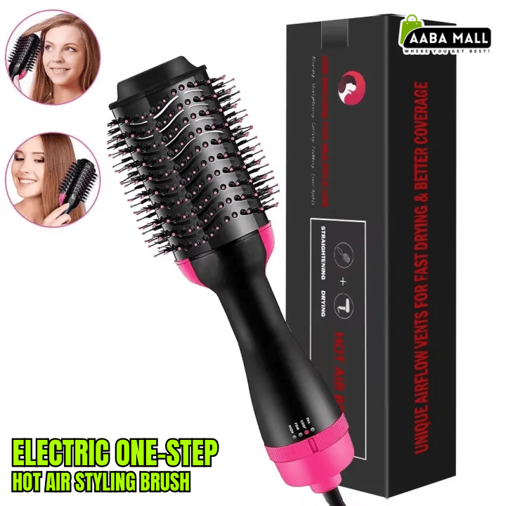 electric one step hot air styling brush curling straightening tool