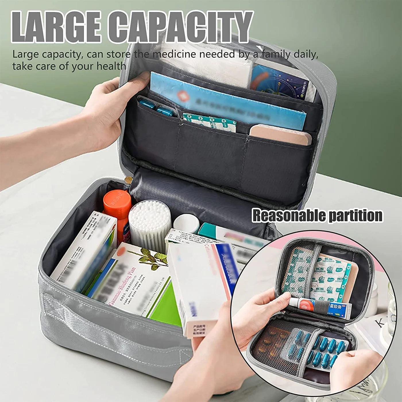 Medicine Bag, Baby Travel Pharmacy Bag, Large Capacity Medical Emergency Bag, Empty Waterproof Medicine Storage Bag, Portable Medicine Bag
