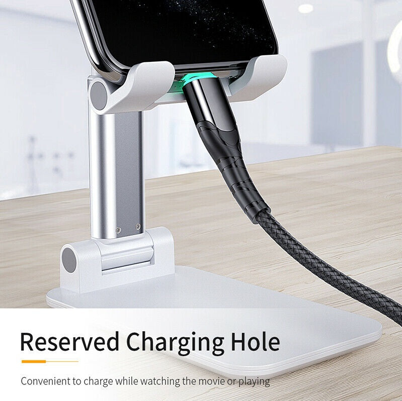 Fully Foldable Adjustable Cell Phone Holder ? Portable Desktop Stand for Smartphones & Tablets - AABA MALL