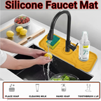 silicone faucet mat, sink draining pad, kitchen faucet protector, bathroom faucet mat, sink splash guard, faucet drying mat, kitchen accessories, water draining pad, countertop protector, faucet splash catcher
