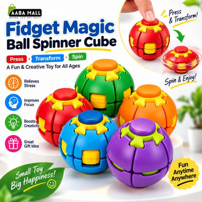 Fidget Magic Ball Spinner Cube Toy – 3D Rotating Gyro Puzzle for Stress Relief