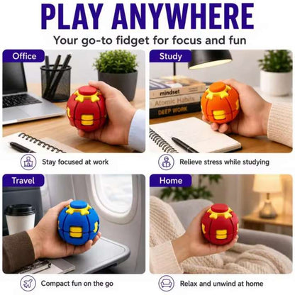 Fidget Magic Ball Spinner Cube Toy – 3D Rotating Gyro Puzzle for Stress Relief