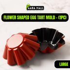 Large flower-shaped metal egg tart and pie mold, reusable DIY baking pan for generous individual pastries, tarts, and quiches