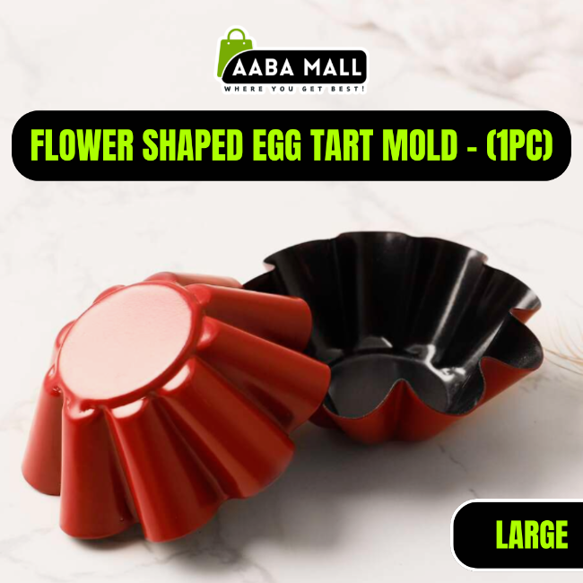 Large flower-shaped metal egg tart and pie mold, reusable DIY baking pan for generous individual pastries, tarts, and quiches