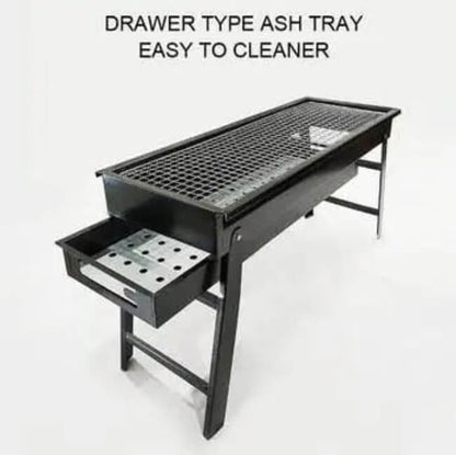Foldable Portable BBQ Grill 23.6 Inch | Heavy‑Duty Barbecue Angeethi with Drawer Ashtray – Outdoor & Indoor Cooking