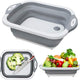 3-in-1 Folding Cutting Board & Washing Basket ? Collapsible Drain Sink Kitchen Organizer