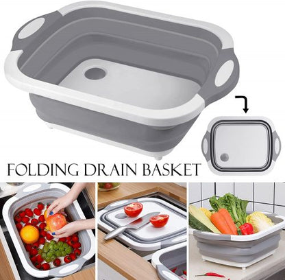 3 in 1 Multifunction Folding Cutting Board and Drain Basket