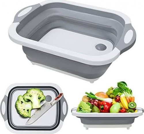 3 in 1 Multifunction Folding Cutting Board and Fruit Vegetables Washing Drain Basket - AABA MALL