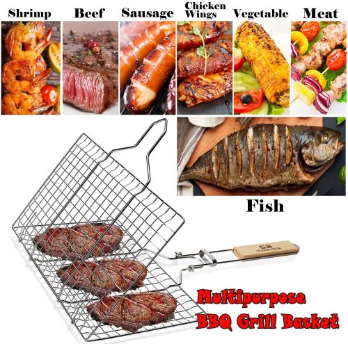 Stainless Steel Folding Grill Food Grade Grill Basket