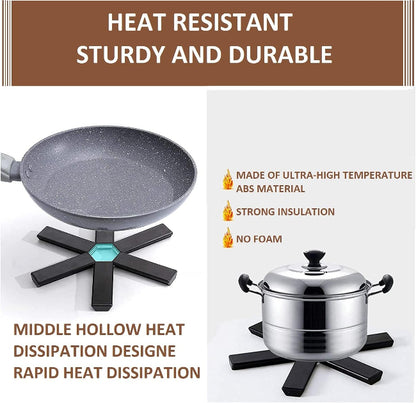 Foldable trivet heat insulation pad, space-saving non-slip hot pot mat for kitchen counter and dining table protection