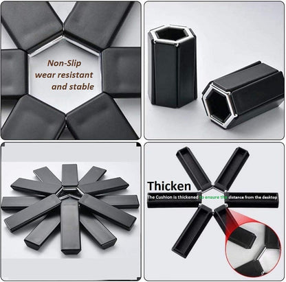 Foldable trivet heat insulation pad, space-saving non-slip hot pot mat for kitchen counter and dining table protection