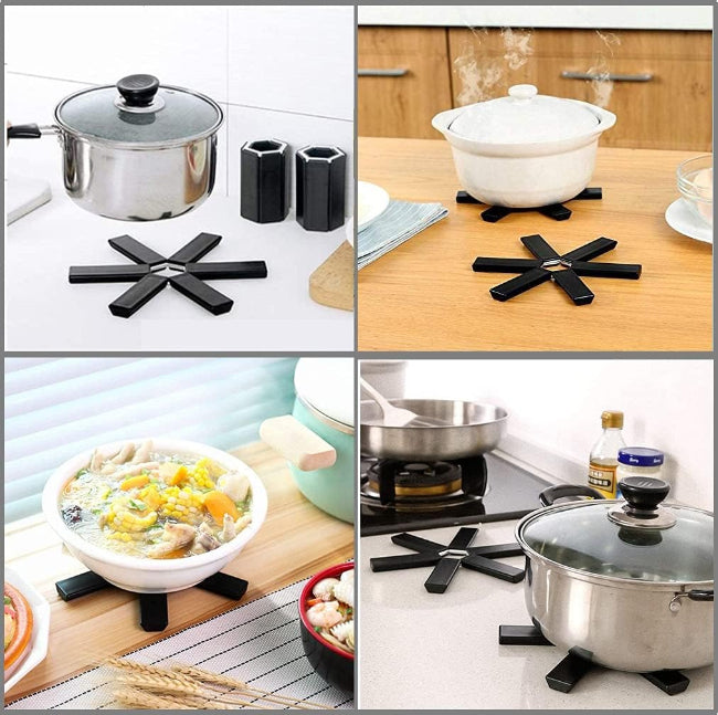 Foldable trivet heat insulation pad, space-saving non-slip hot pot mat for kitchen counter and dining table protection