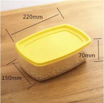 Transparent Refrigerator Food Storage Container Rainbow Colored Rectangular Storage Boxes 7pcs/Set