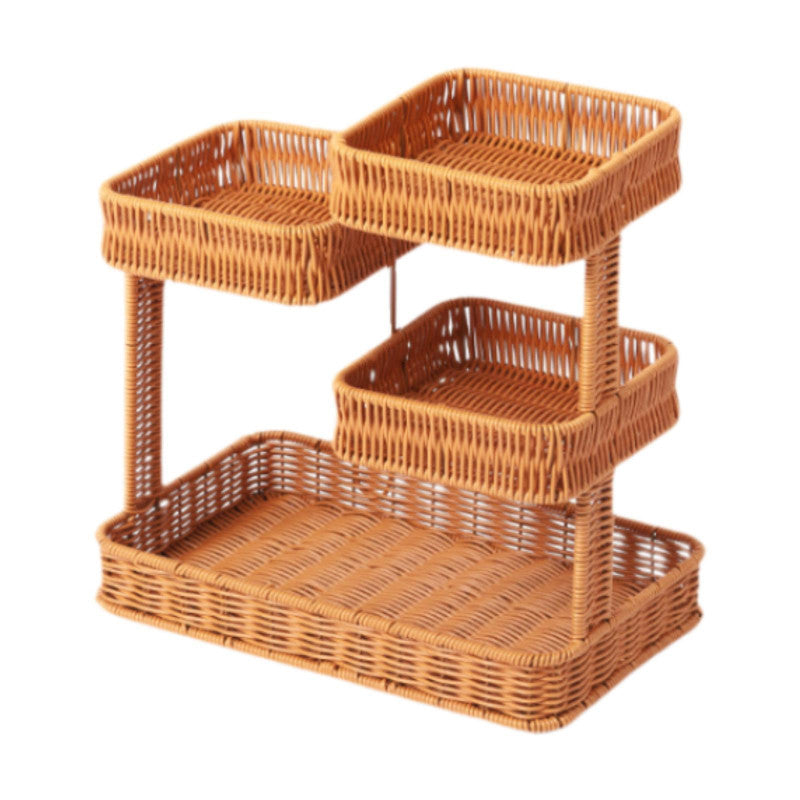 4 Tier Multipurpose Woven Fruit Basket for Kitchen, Living Room, Bedroom & Office