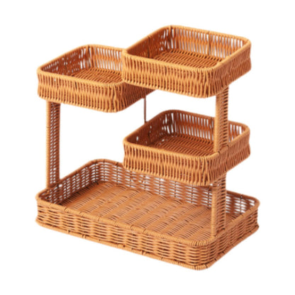 4 Tier Multipurpose Woven Fruit Basket for Kitchen, Living Room, Bedroom & Office