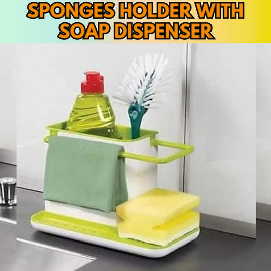 SINK TIDY Sink Draining Brush Sponge Cleaning Cloth Towel Rack Non-Slip, Organiser for Sponge, Brush Washing Holder Kitchen Tidy Stand