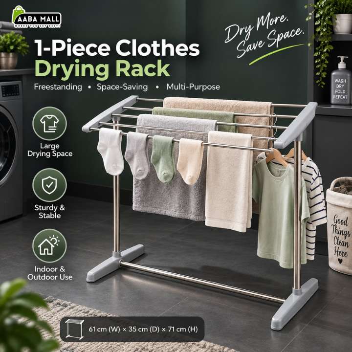 Clothes Drying Rack – Freestanding, Space-Saving Indoor & Outdoor Laundry Organizer for Towels, Socks & Quilts