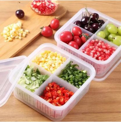 Fresh-keeping storage box with lid and detachable basket