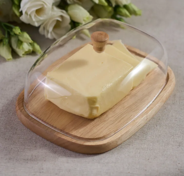 Butter Box & Cheese Serving Tray with Lid – Food Storage Container for Kitchen & Dining - AABA MALL
