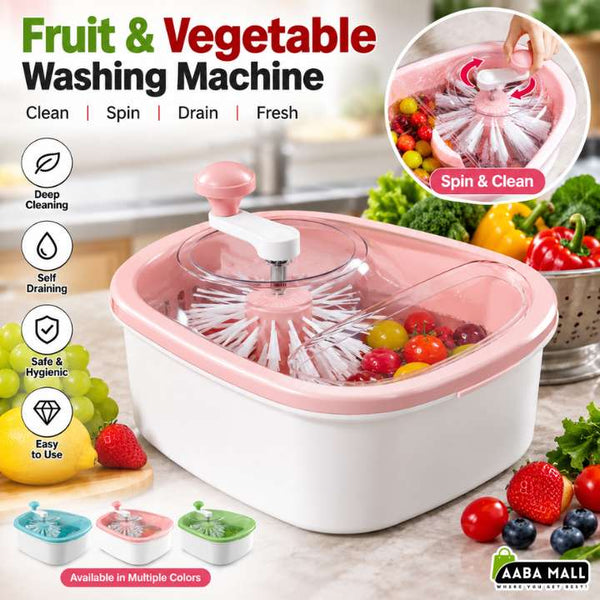 Fruit Vegetable Cleaner Spin Scrubber Brush | Portable Food Washer with Self‑Draining System | Kitchen Hygiene Tool