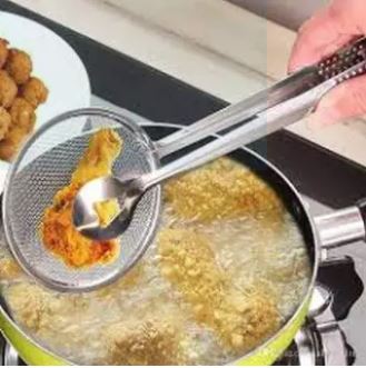 Frying Mesh Colander Quick Strain Stainless Steel Tong Colander - AABA MALL