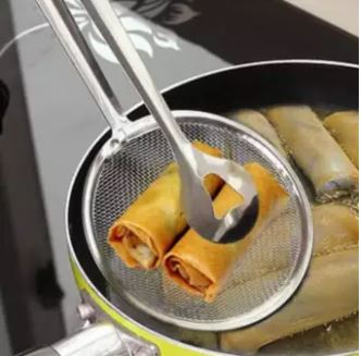 Frying Mesh Colander Quick Strain Stainless Steel Tong Colander - AABA MALL