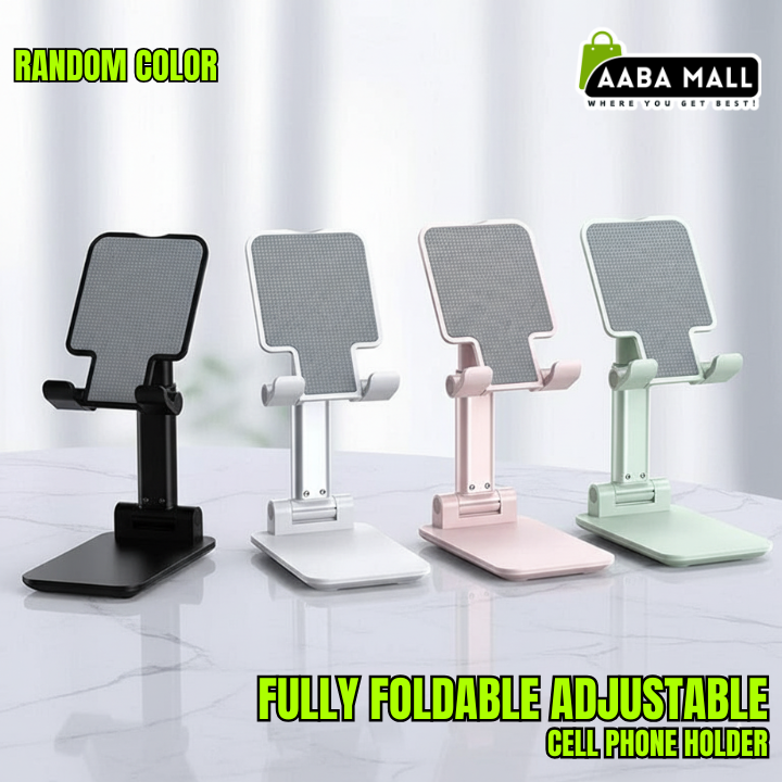 Fully Foldable Adjustable Cell Phone Holder – Portable Desktop Stand for Smartphones & Tablets - AABA MALL