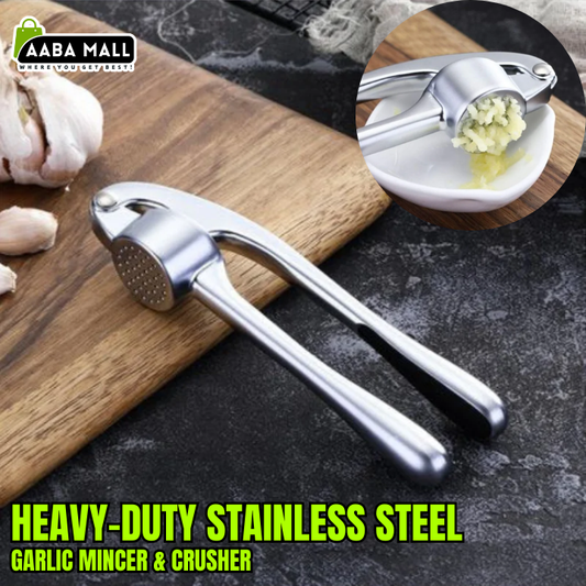 Garlic Press – Heavy-Duty Stainless Steel Garlic Mincer & Crusher | Durable Metal Garlic Squeezer for Quick & Easy Cooking