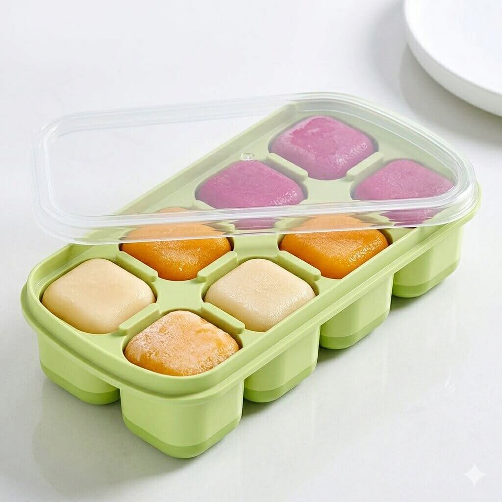 Mini 6 & 8 Grid Ice Cube Square Silicone Tray | Flexible & Reusable with Removable Lid