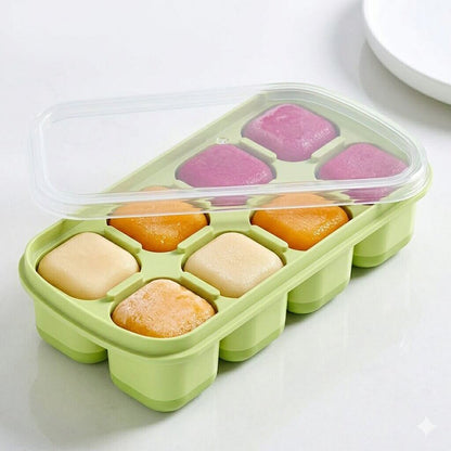 Mini 6 & 8 Grid Ice Cube Square Silicone Tray | Flexible & Reusable with Removable Lid