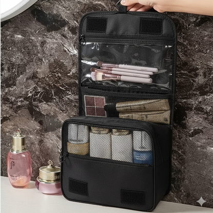 Hanging Travel Toiletry Bag – Portable Makeup Pouch & Cosmetic Organizer Case for Women and Girls