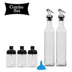 Leakproof oil bottle and spice jar set for cooking and storageLeakproof oil bottle and spice jar set for cooking and storage