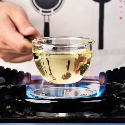 Long-handle transparent glass spoon for serving