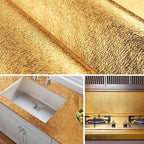 Oil Proof Golden Sticker Sheet (60cm x 200cm) for Kitchen Cabinet, Stove, Wall paper, Counter Top, Water Proof - AABA MALL