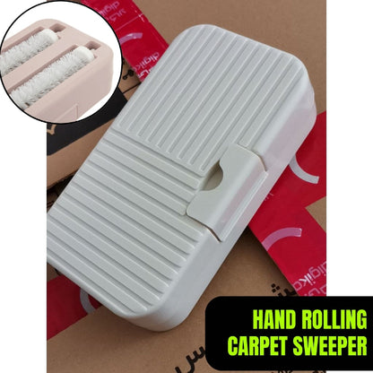 Hand rolling carpet sweeper and crumb brush collector, manual table sweeper for quick cleanup of crumbs and dust from carpets and rugs