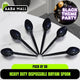 50 PCS Heavy-Duty Disposable Biryani Spoons ? Black/White Plastic Party Table Spoons