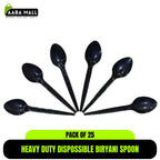 25 PCS Heavy-Duty Disposable Biryani Spoons | 10ml Food Grade Plastic Table Spoon - AABA MALL