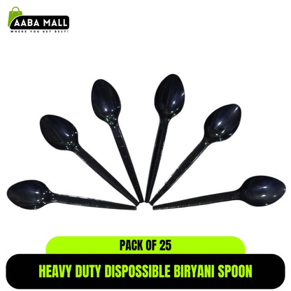 25 PCS Heavy-Duty Disposable Biryani Spoons | 10ml Food Grade Plastic Table Spoon