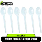 25 PCS Heavy-Duty Disposable Biryani Spoons | 10ml Food Grade Plastic Table Spoon - AABA MALL