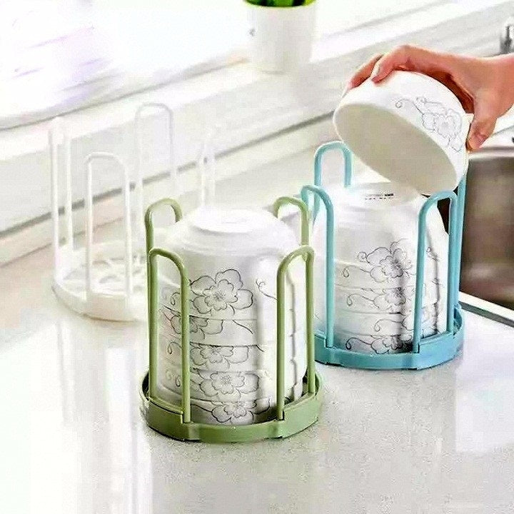 Kitchen Bowl Organizer, Plastic Kitchen Tableware Storage Rack - AABA MALL